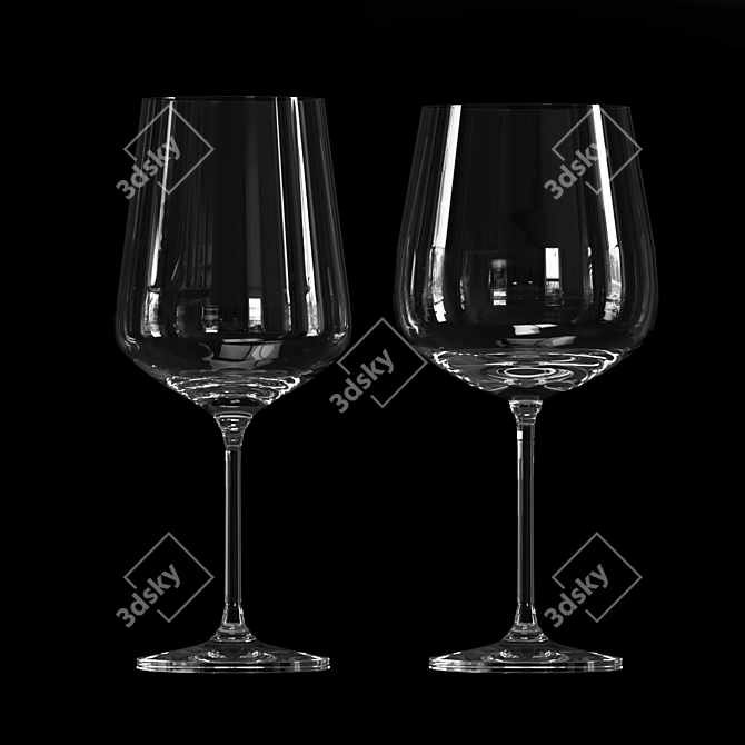 Elegant Tori Wine Glasses Set 3D model image 2