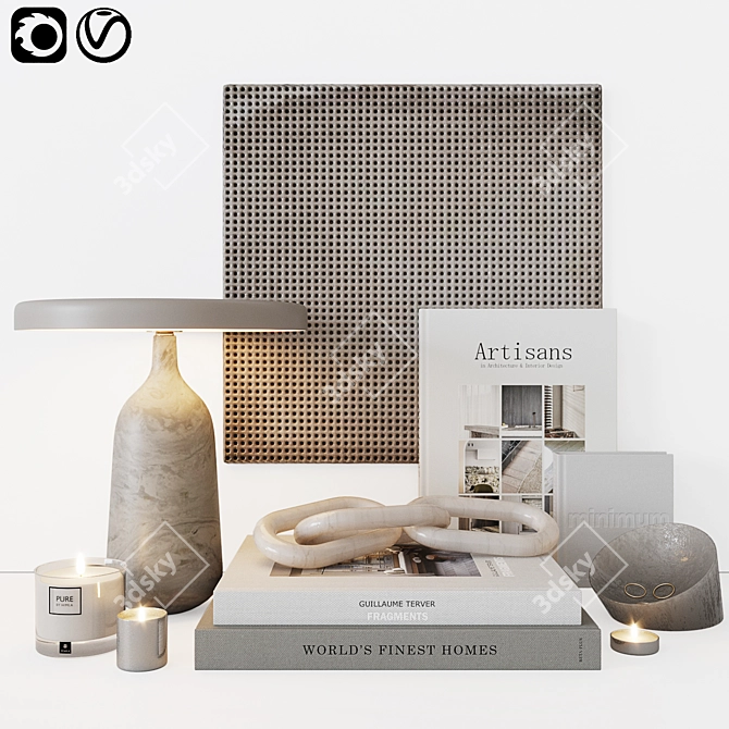 Elegant Artisan Decor Set 3D model image 1