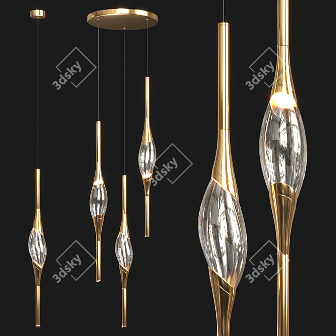 Sleek Fame Pendant Lamp 3D model image 1