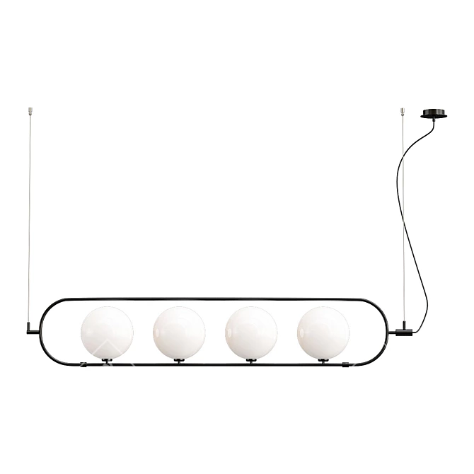 Modern Linear Chandelier: Abbacus 3D model image 1