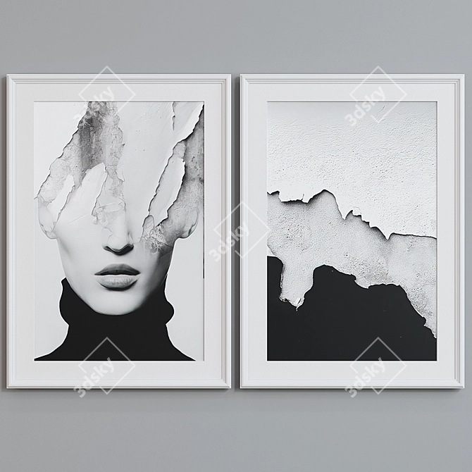  Contemporary Abstract Picture Frame Set 3D model image 2