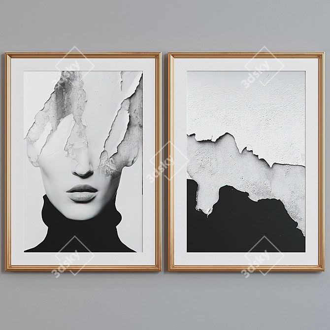  Contemporary Abstract Picture Frame Set 3D model image 4