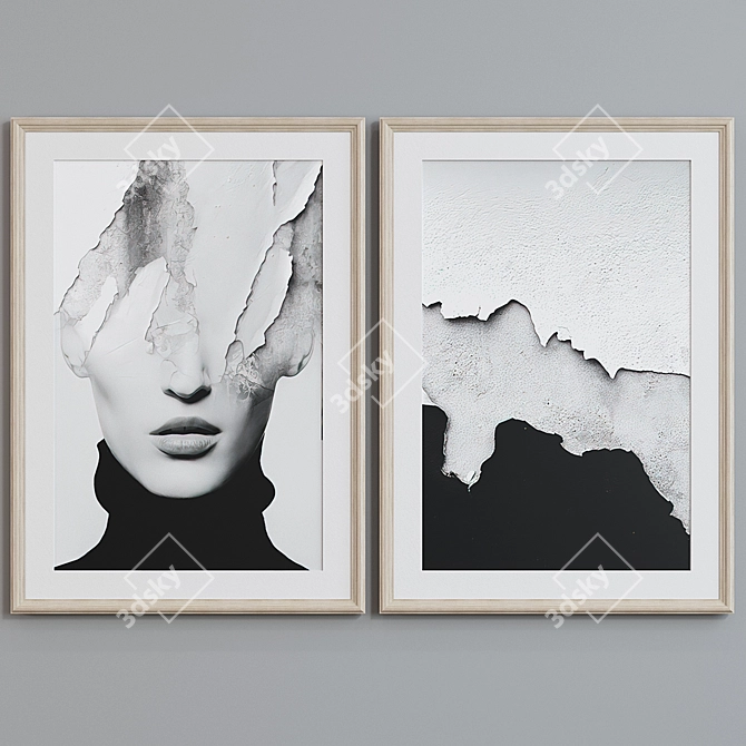  Contemporary Abstract Picture Frame Set 3D model image 5