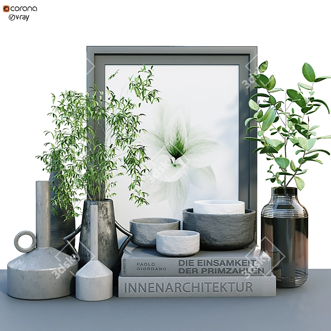 252-Piece Interior Decor Set 3D model image 1