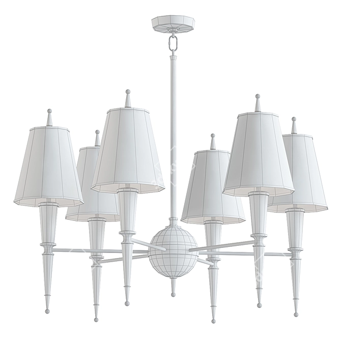 Versailles 36 Black Lacquer Chandelier 3D model image 2