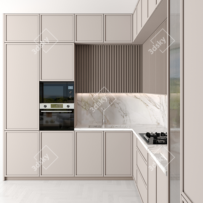 Modern Kitchen - Modular Design, High quality, Renders 3D model image 4