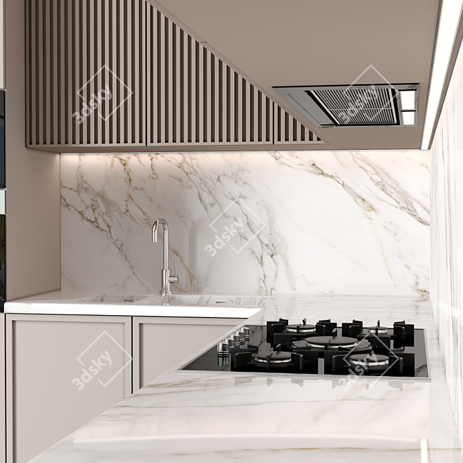 Modern Kitchen - Modular Design, High quality, Renders 3D model image 5