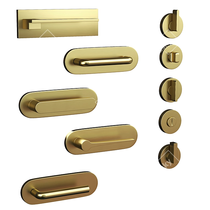 Elegant Olivari Door Handles 3D model image 4