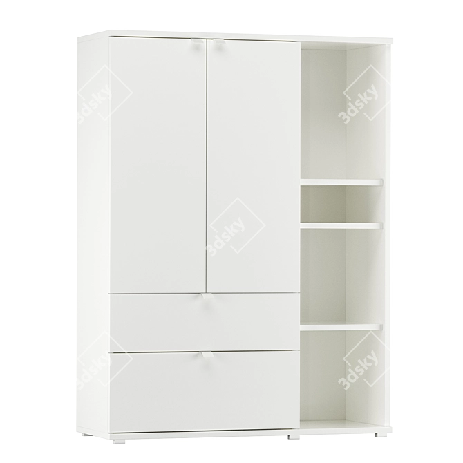 VIHALS White Wardrobe - IKEA 3D model image 1