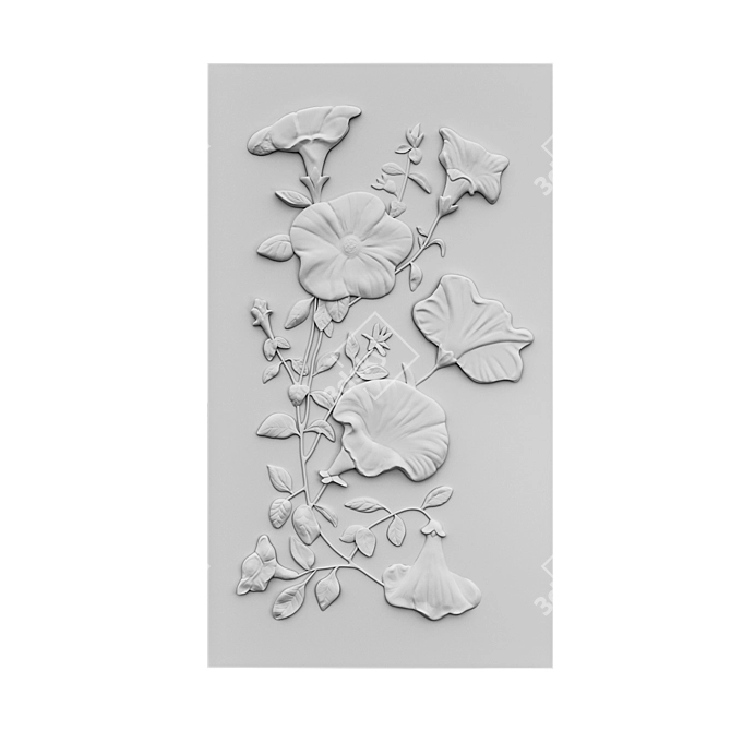 Title: Bloomy Relief Panel 3D model image 2