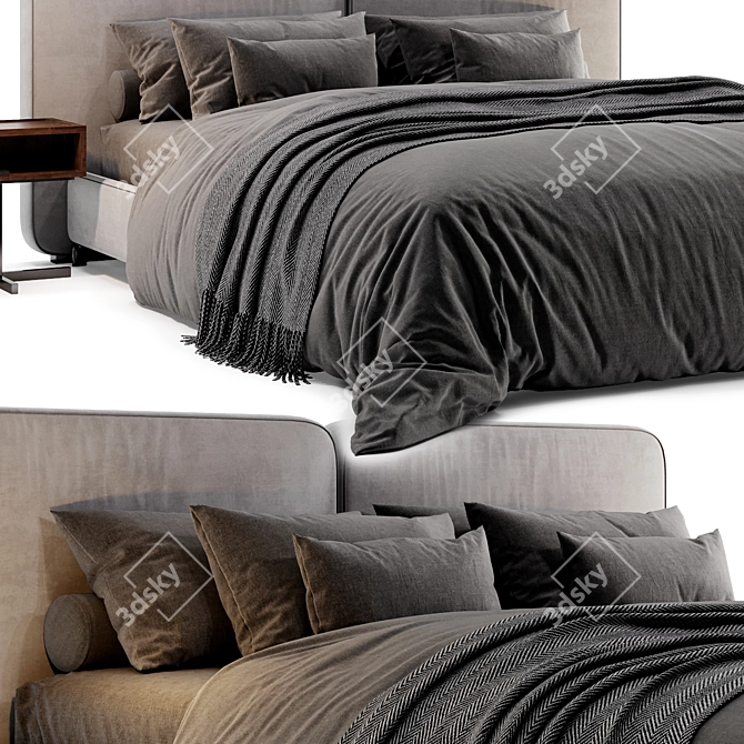 Elegant Minotti Tatlin Bed 3D model image 3