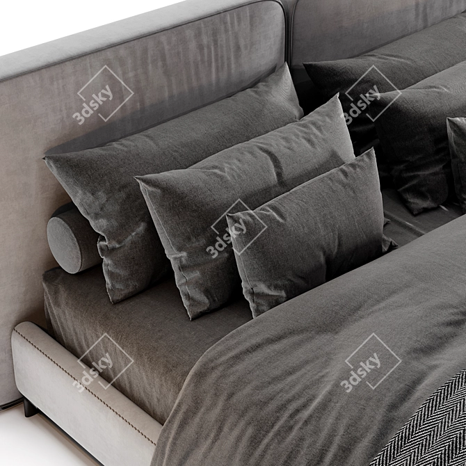 Elegant Minotti Tatlin Bed 3D model image 5