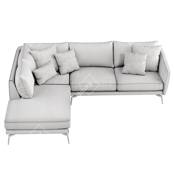 Elegant Coral Modular Sofa 3D model image 4