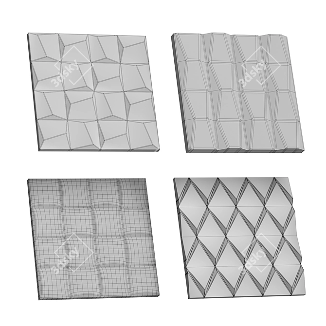 Elegant Fluted Glass Set 3D model image 7