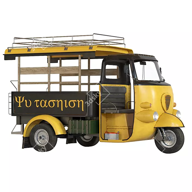 Eco-Ride Tuk-Tuk: Stylish & Efficient 3D model image 1