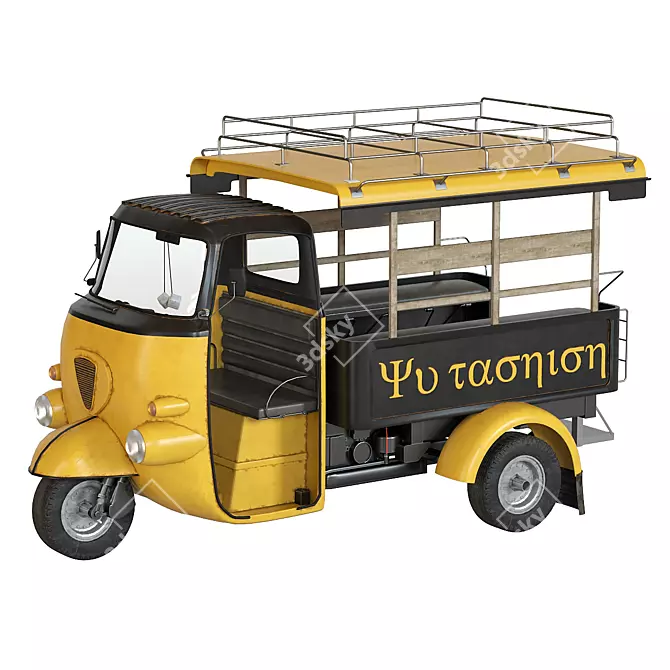 Eco-Ride Tuk-Tuk: Stylish & Efficient 3D model image 3