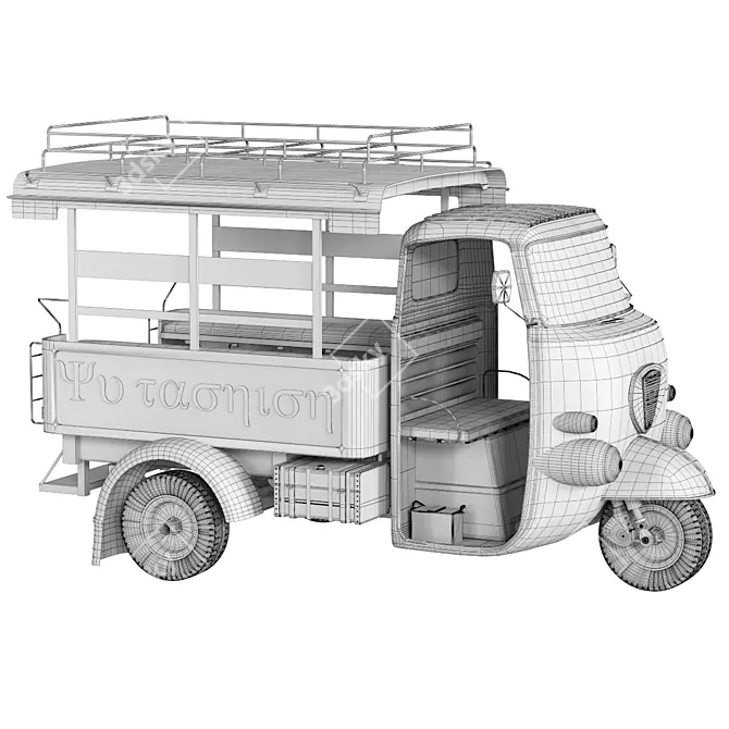 Eco-Ride Tuk-Tuk: Stylish & Efficient 3D model image 6