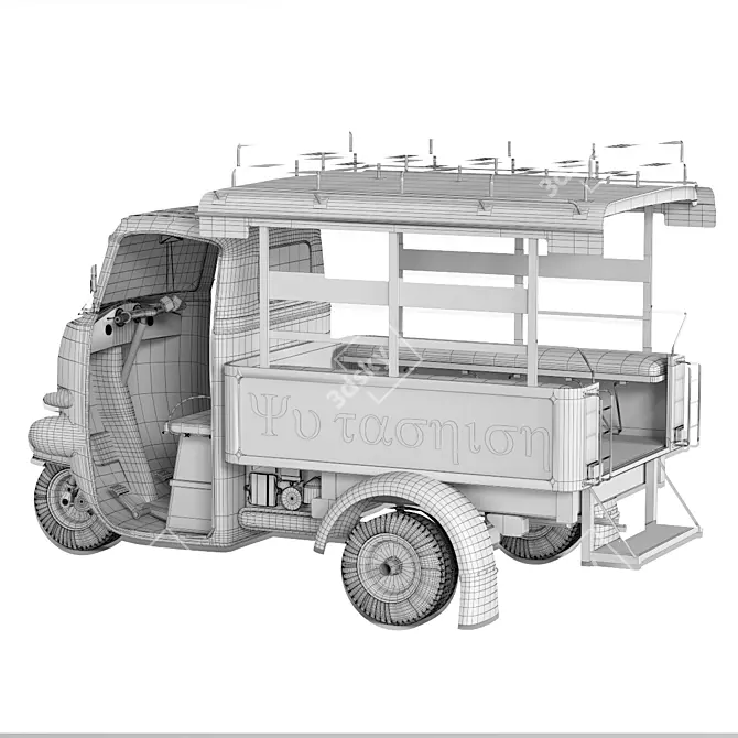 Eco-Ride Tuk-Tuk: Stylish & Efficient 3D model image 7