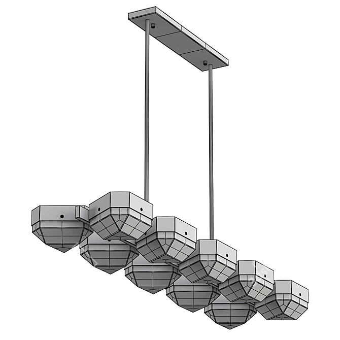 Sleek Gallery Pendant Light 3D model image 2