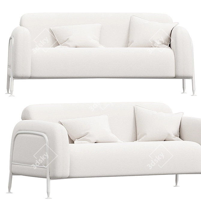 Luxury Lounge Two-Seater Sofa 3D model image 1