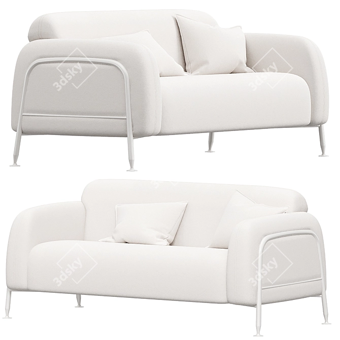 Luxury Lounge Two-Seater Sofa 3D model image 4