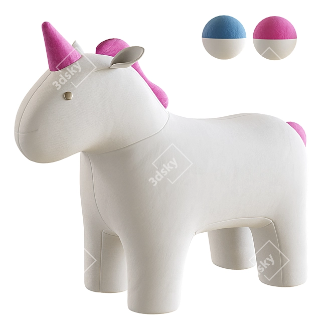 Magical Unicorn Pouf 3D model image 1