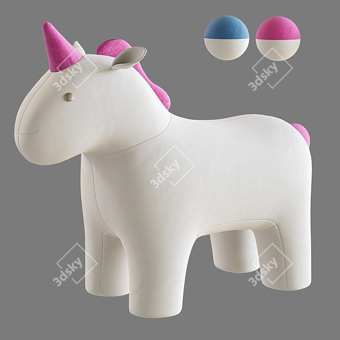 Magical Unicorn Pouf 3D model image 4