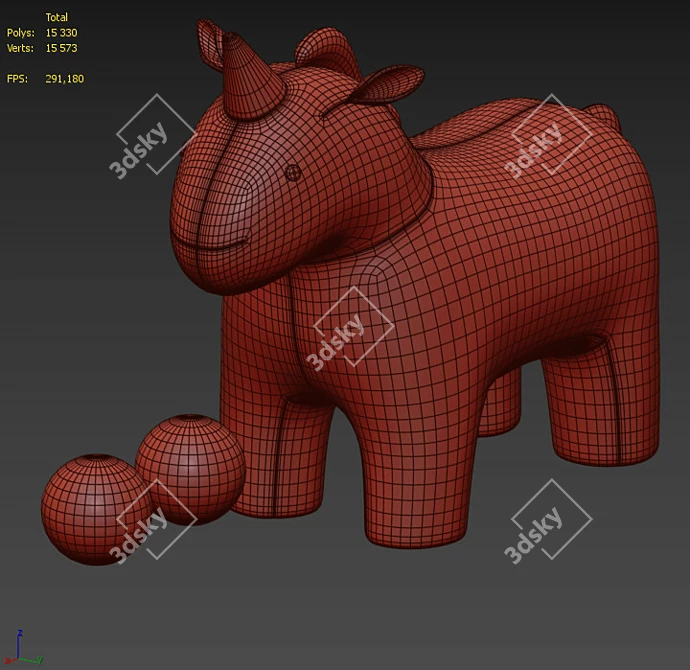 Magical Unicorn Pouf 3D model image 5