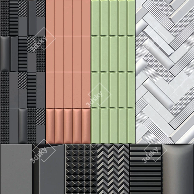 Bianco Biscuit Tile No. 4: Versatile & High-Quality Design 3D model image 1