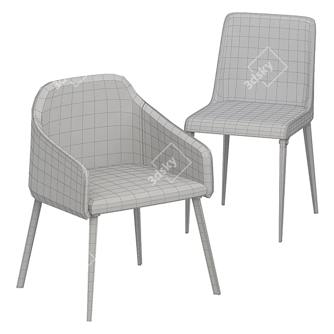 Sleek and Stylish Pedrali Laja Chairs 3D model image 4