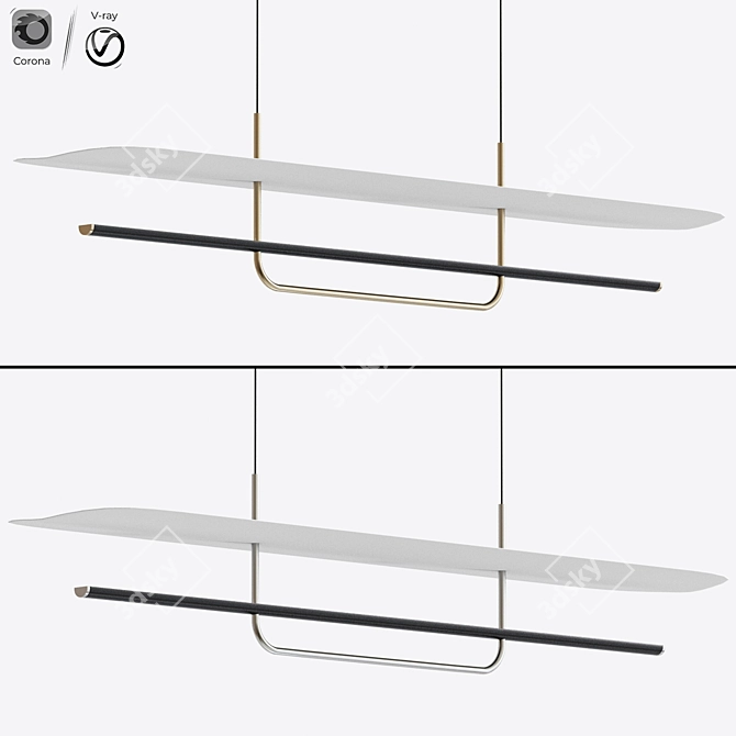 Anodized Aluminum Pendant Light 3D model image 1