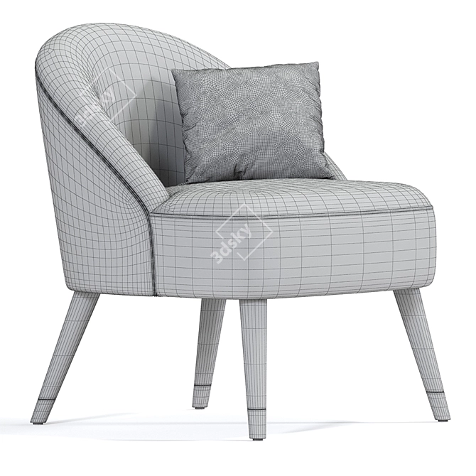 Modern Channel Accent Armchair 3D model image 3