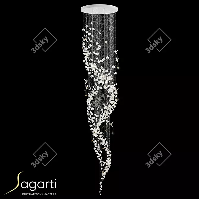 Sagarti Crystal Chandelier - 560cm Length & 424 Swarovski Crystals 3D model image 1