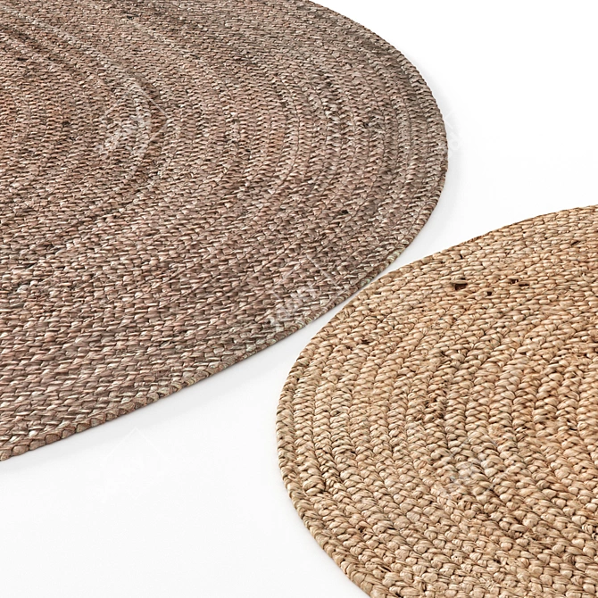 Jute Carpet Set: 3 Types, Different Colors 3D model image 3