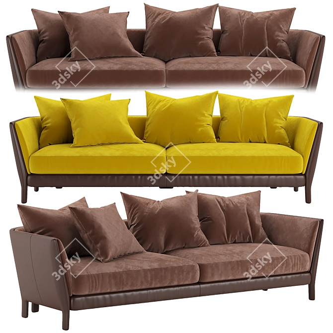 Elegant BRETAGNE Sofa: High-Quality & Versatile 3D model image 1