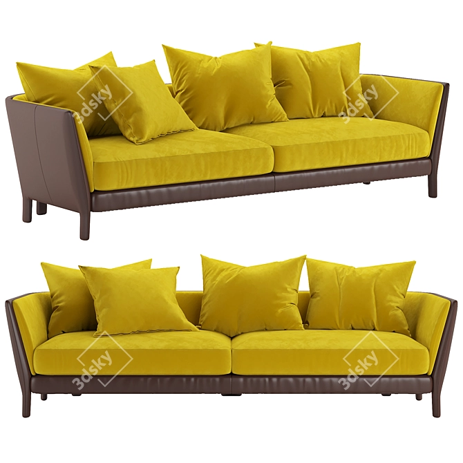 Elegant BRETAGNE Sofa: High-Quality & Versatile 3D model image 2