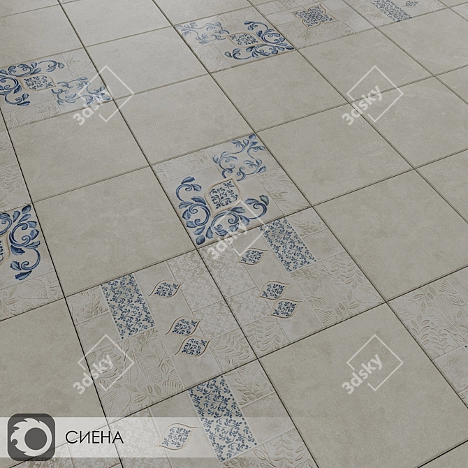 Sienna Matte Ceramic Tiles - 20x20 Format 3D model image 1