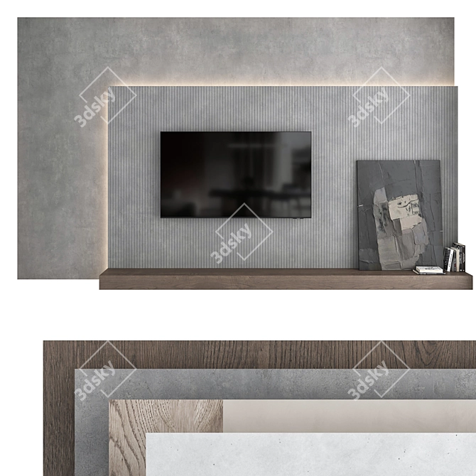 Modern TV Wall Set: 4 Configurations, Samsung 75" Crystal UHD 4K Smart TV 3D model image 1
