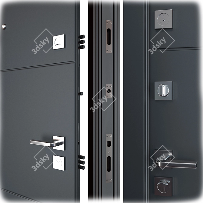 Gordon Favorit Entrance Metal Door: Secure and Stylish 3D model image 2