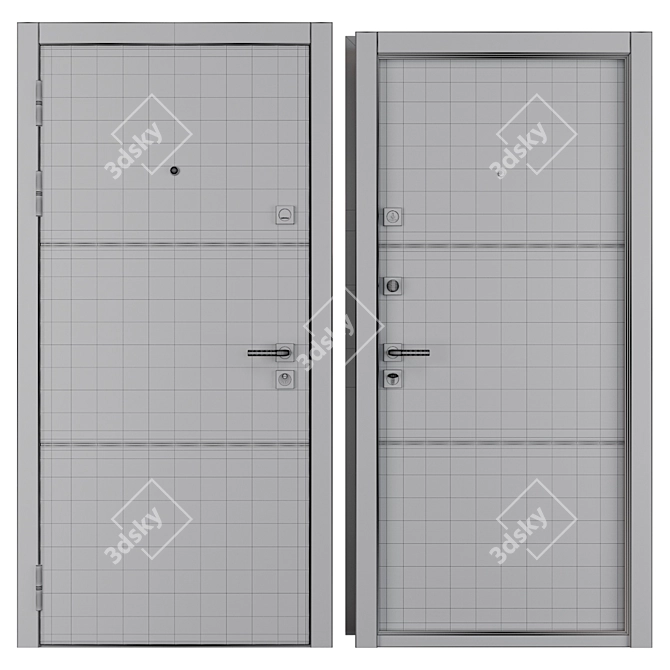 Gordon Favorit Entrance Metal Door: Secure and Stylish 3D model image 4