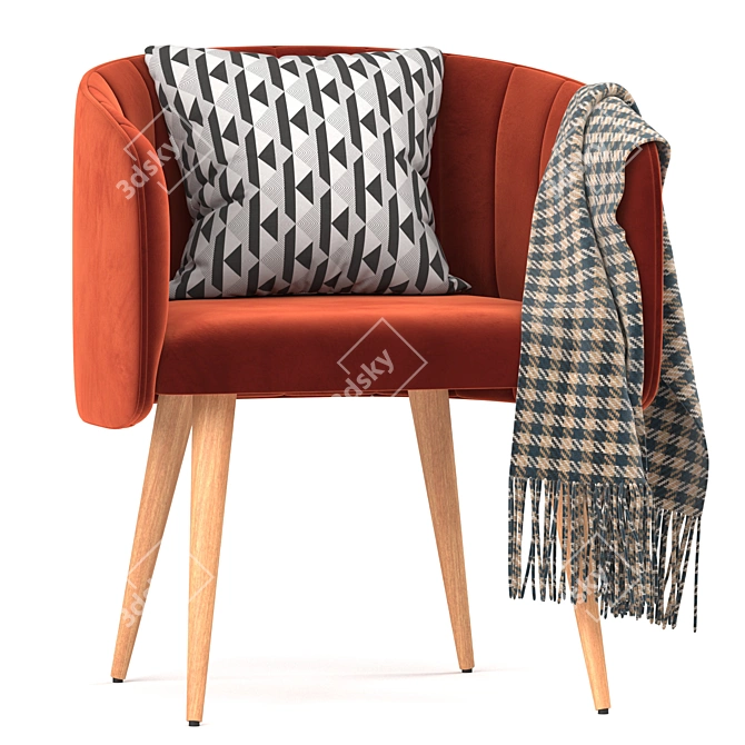 SHELL: Stylish Upholstered Chair 3D model image 2