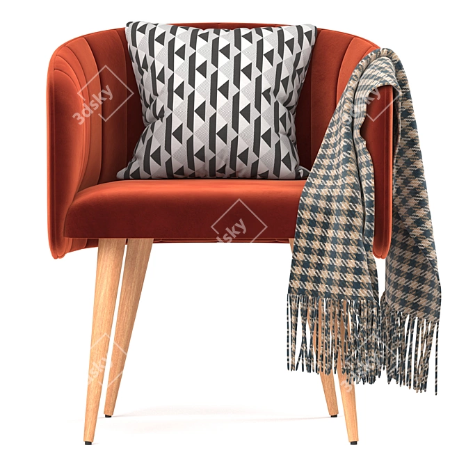 SHELL: Stylish Upholstered Chair 3D model image 3