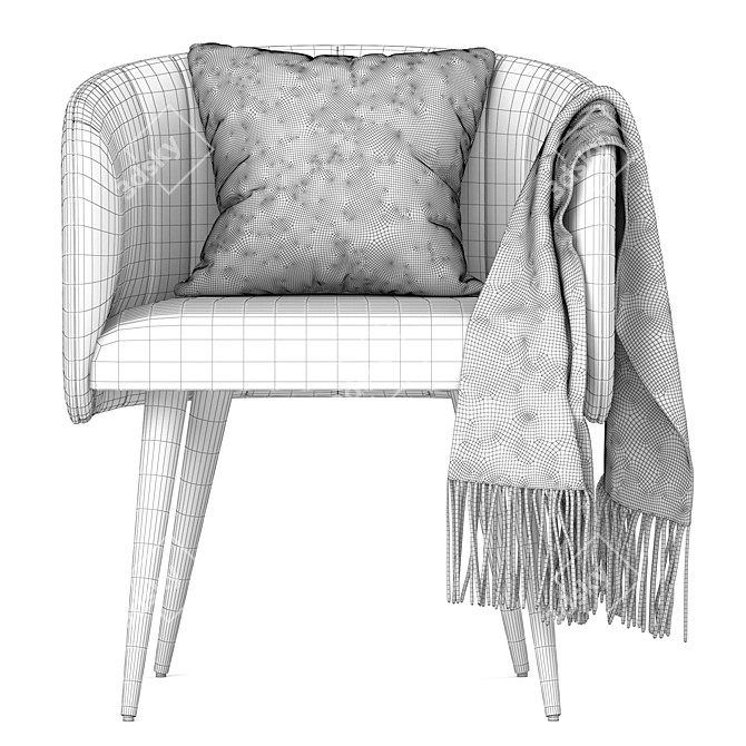 SHELL: Stylish Upholstered Chair 3D model image 5