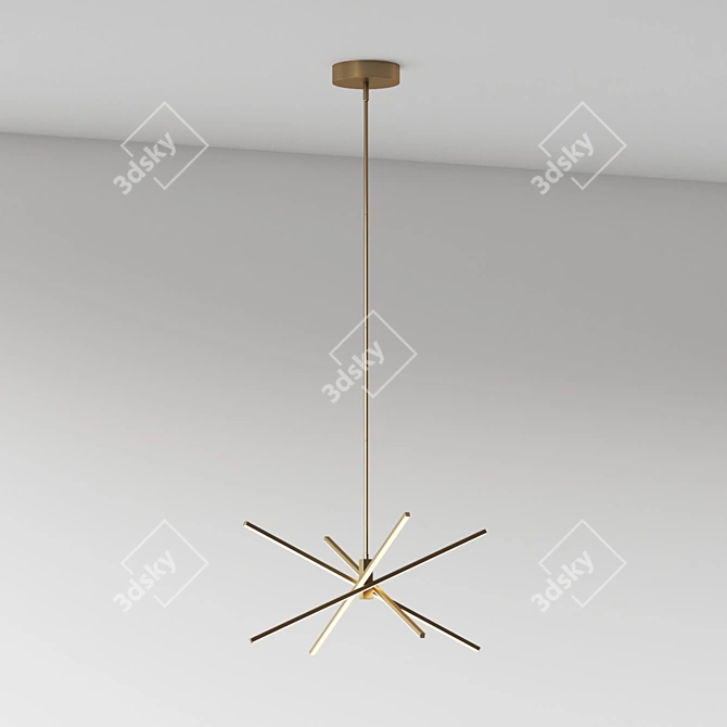 Modern Starburst Pendant Light 3D model image 2