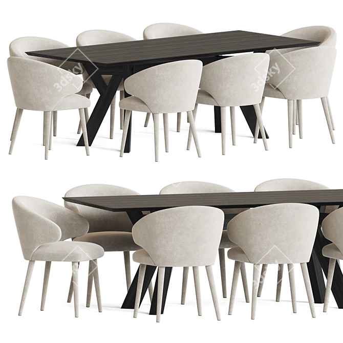 Trigono & Cardinale Dining Set 3D model image 1