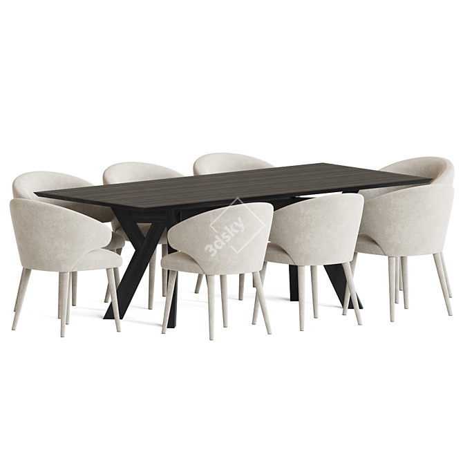 Trigono & Cardinale Dining Set 3D model image 3