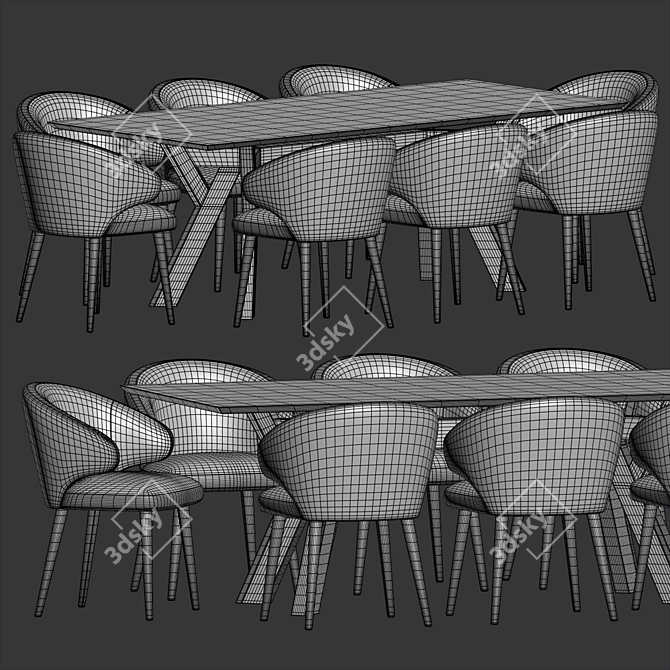 Trigono & Cardinale Dining Set 3D model image 4