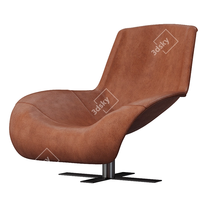 Luxury Italian Mart Leather Armchair 3D model image 1