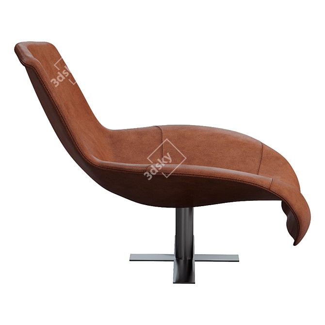 Luxury Italian Mart Leather Armchair 3D model image 2