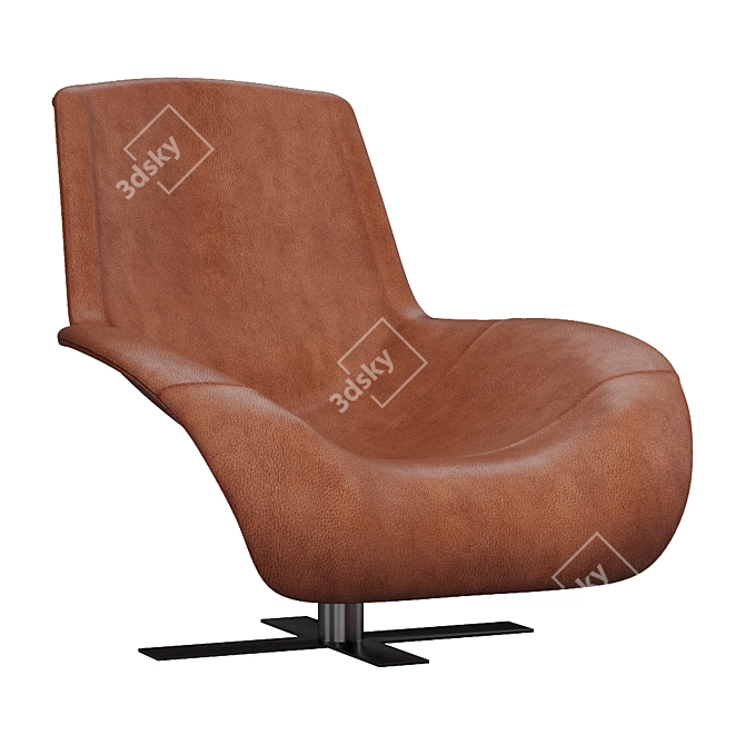 Luxury Italian Mart Leather Armchair 3D model image 4